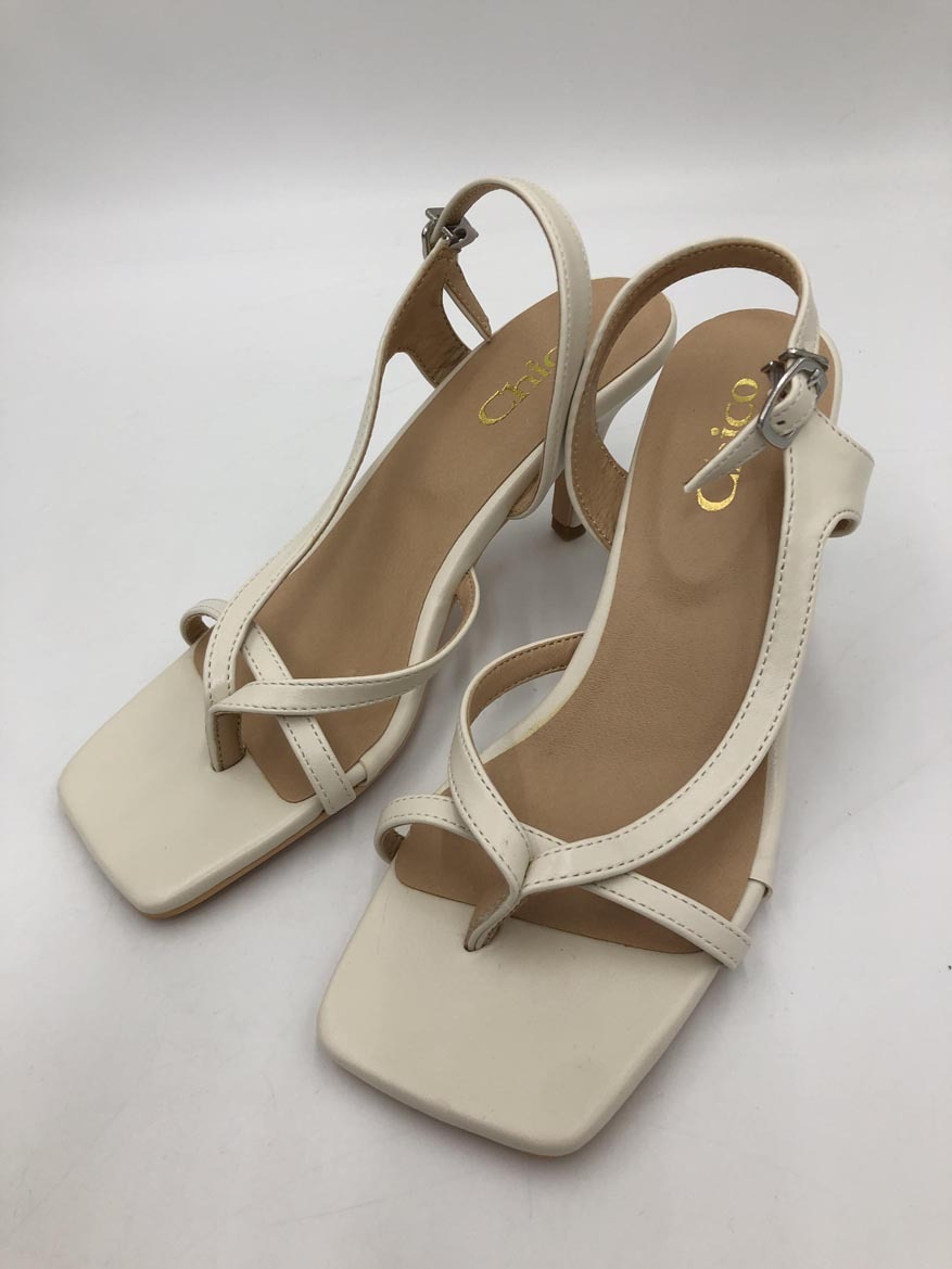 未使用品■Chico チコ トングナローヒール サンダル sizeS/アイボリー ■◆ ☆ ffb3 レディース拍卖