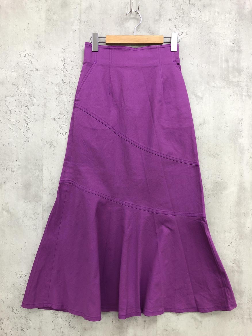 ゆうパケットOK 美品 INella イネラ アシメシーム マーメイド スカート size1/パープル ■■◎ ☆ fec0 レディース拍卖