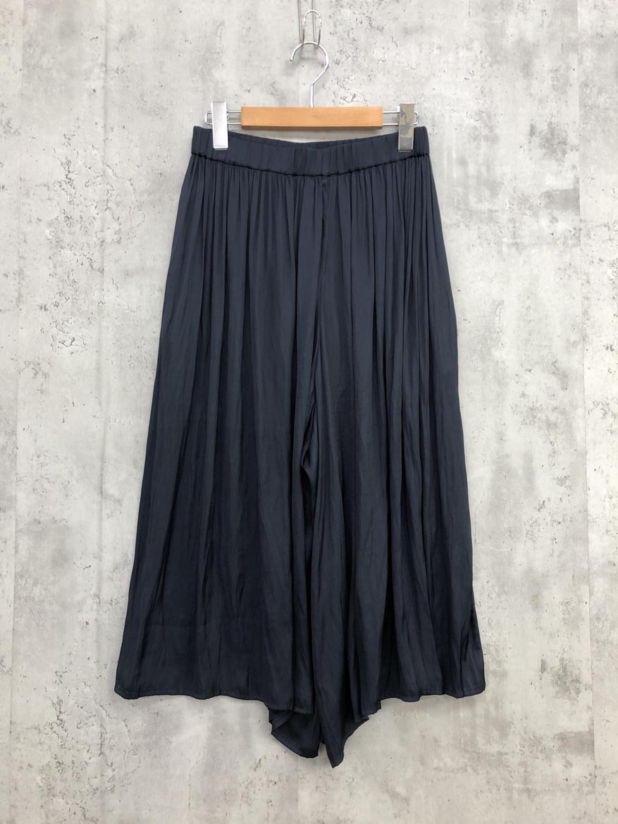 ゆうパケットOK 美品 Liesse リエス ギャザー ガウチョ パンツ 紺 ■◇ ☆ feb5 レディース拍卖