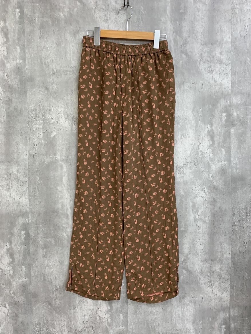 ゆうパケットOK SHIPS any シップスエニィ シャイン ジャガード ピンタック パンツ sizeF/キャメル ■◇ ☆ fec2 レディース拍卖