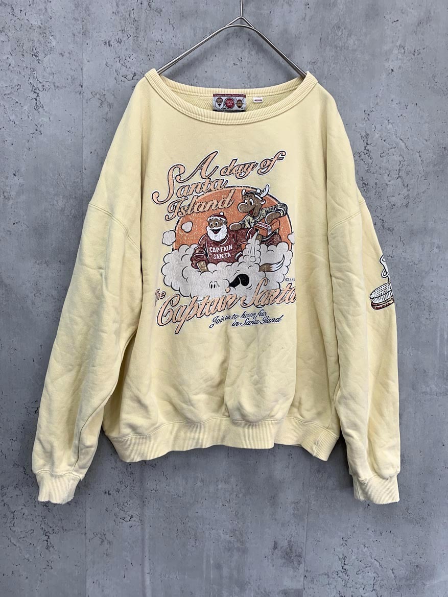 CAPTAIN SANTA キャプテンサンタ 両面プリント トレーナー スウェット sizeM/イエロー系 ◇■ ☆ ffc4 メンズ拍卖