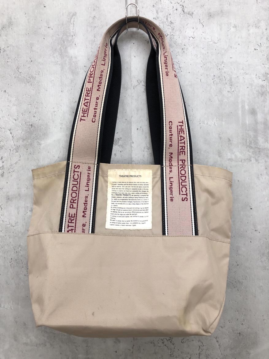THEATRE PRODUCTS シアタープロダクツ ナイロン ジャガードテープ トート バッグ ベージュ ■■ ☆ ffc7 レディース拍卖