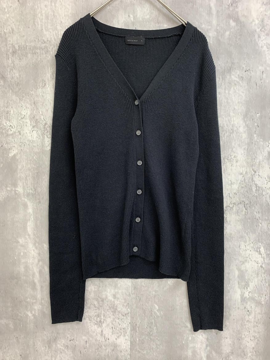 ゆうパケットOK apart by lowrys アパートバイローリーズ Vネック リブ カーディガン sizeM/黒 ■◇ ☆ ffc7 レディース拍卖