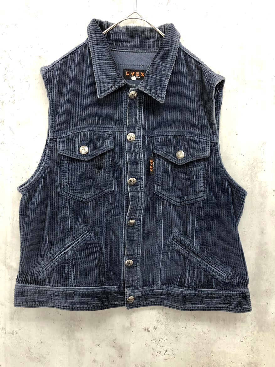 ゆうパケットOK EVEX by KRIZIA エヴェックスバイクリツィア コーデュロイ ベスト size46/ブルー系 ◇■ ☆ ffd0 レディース拍卖