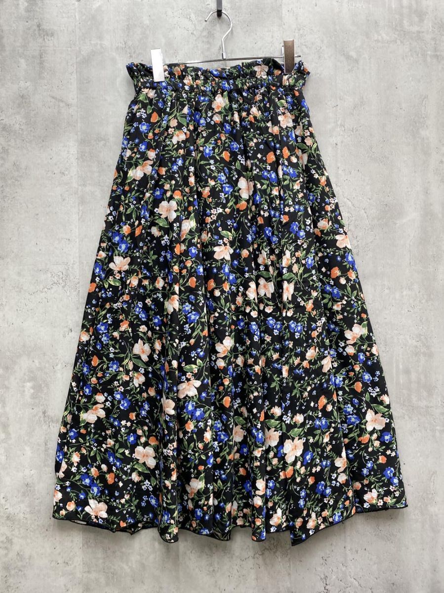 ゆうパケットOK 新品 PICCIN ピッチン 花柄 スカート sizeM/ブラック ■◆拍卖