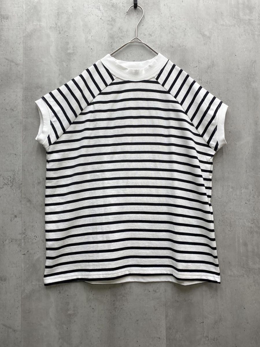 ゆうパケットOK 新品 CLASSICAL ELF クラシカルエルフ 大人のモックネックTシャツ ボーダー 半袖 カットソー sizeS/ボーダー ■◆拍卖