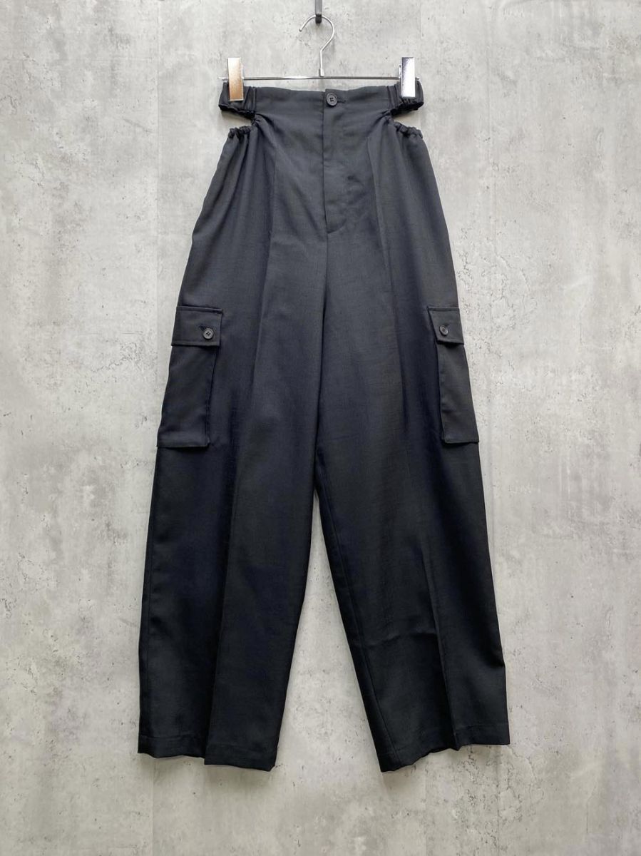 ゆうパケットOK JEANASIS ジーナシス JS050733CF サイドカットアウトフラップポケット パンツ sizeS/黒 ■◆拍卖