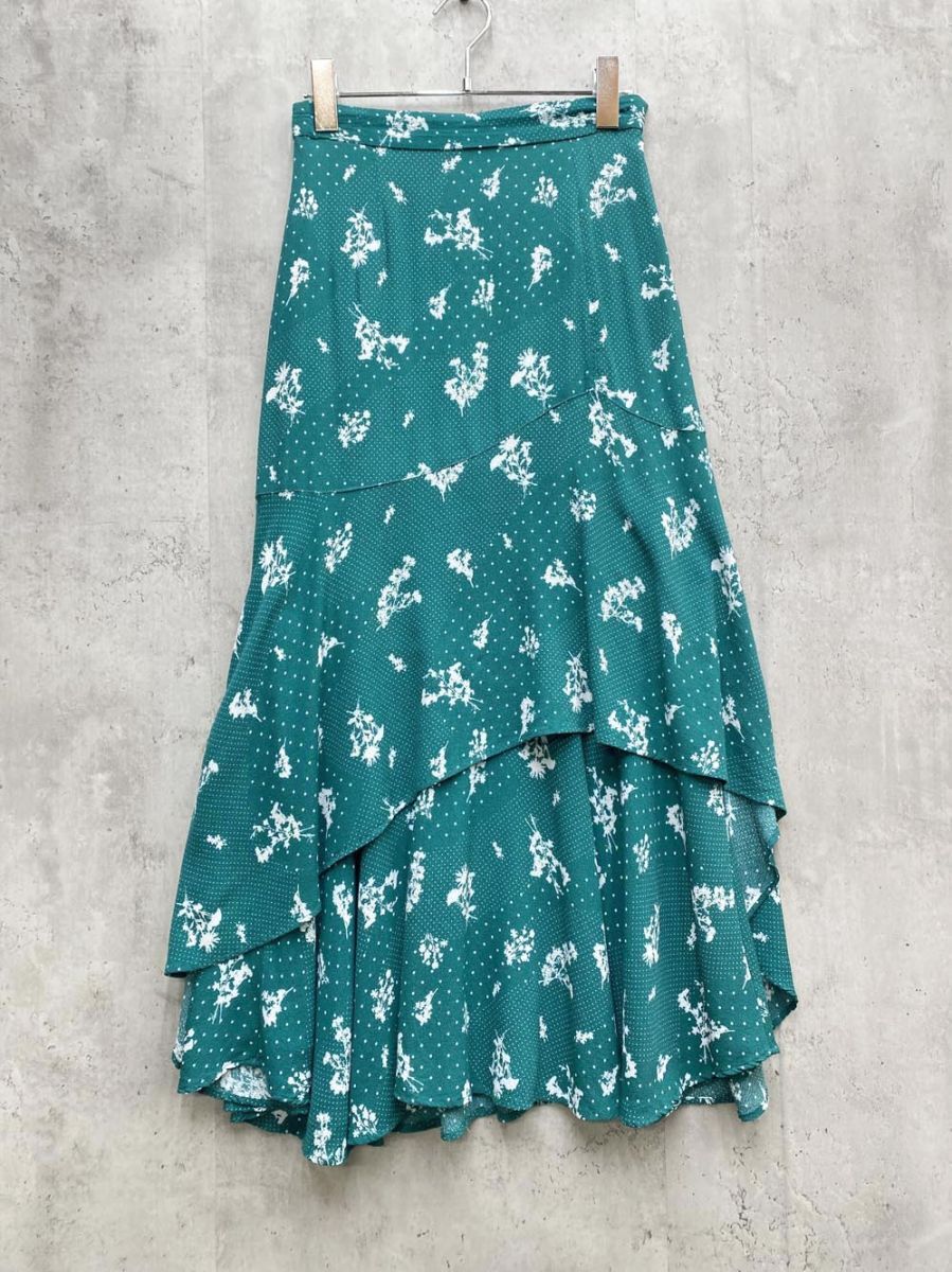ゆうパケットOK SLY スライ 030CSM31-2280 POSY WAY DOUBLE HEM SK ロング スカート size1/緑 ■◆拍卖