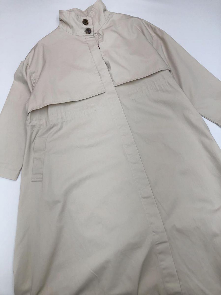 UNFIELD アンフィールド ロング スタンドカラーBig UTP-0036 トレンチ コート sizeF/ベージュ ◇■拍卖