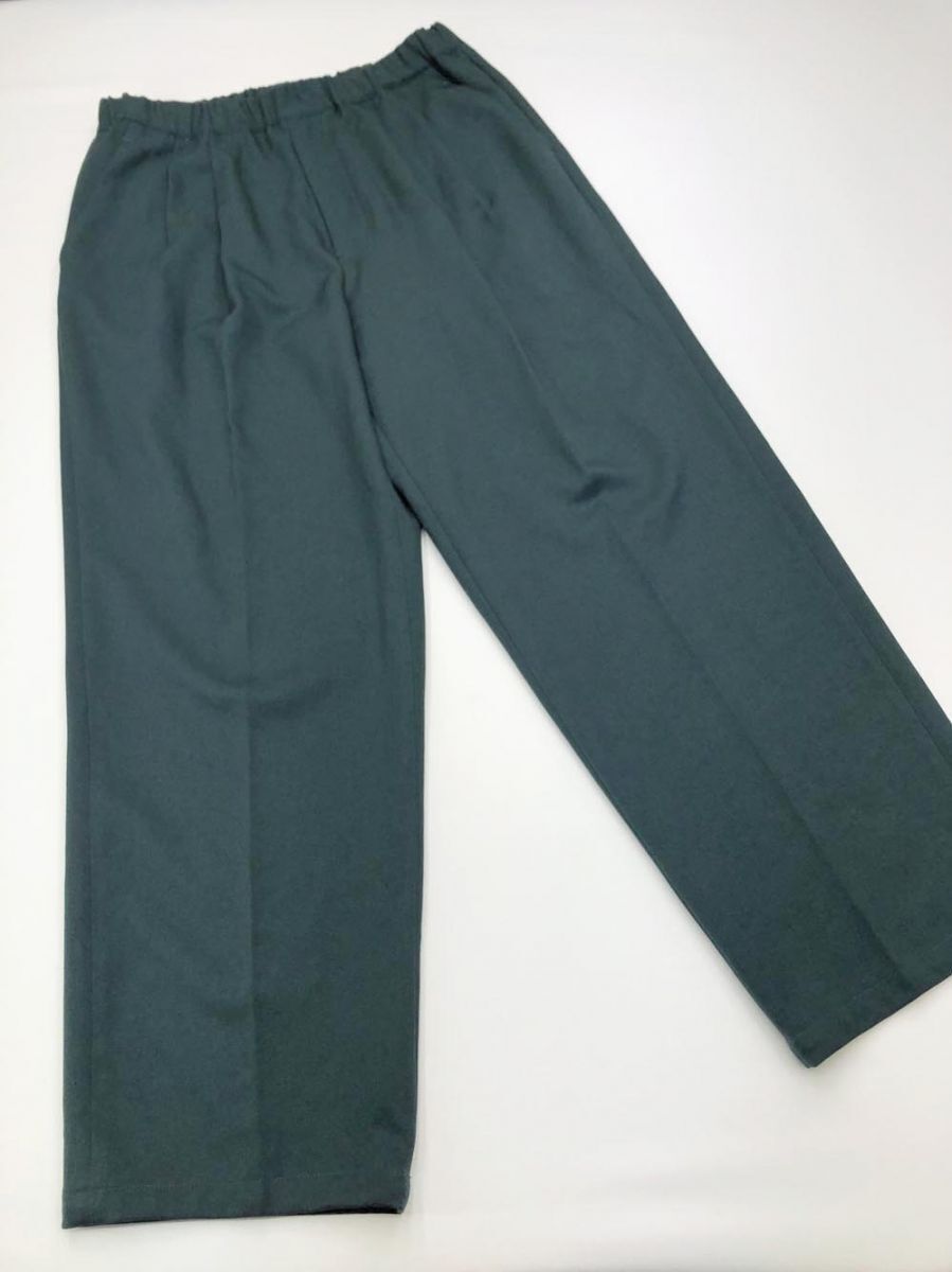 ゆうパケットOK 新品 JUNRed ジュンレッド 2タックイージーワイドストレートパンツ / sizeL/緑 ◇■◎拍卖