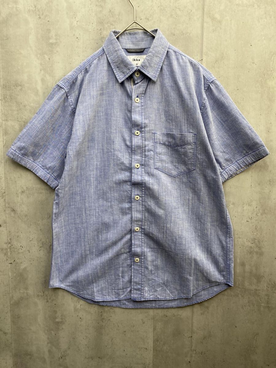 ゆうパケットOK Ikka イッカ 半袖 シャツ sizeM/水色 ■◆拍卖
