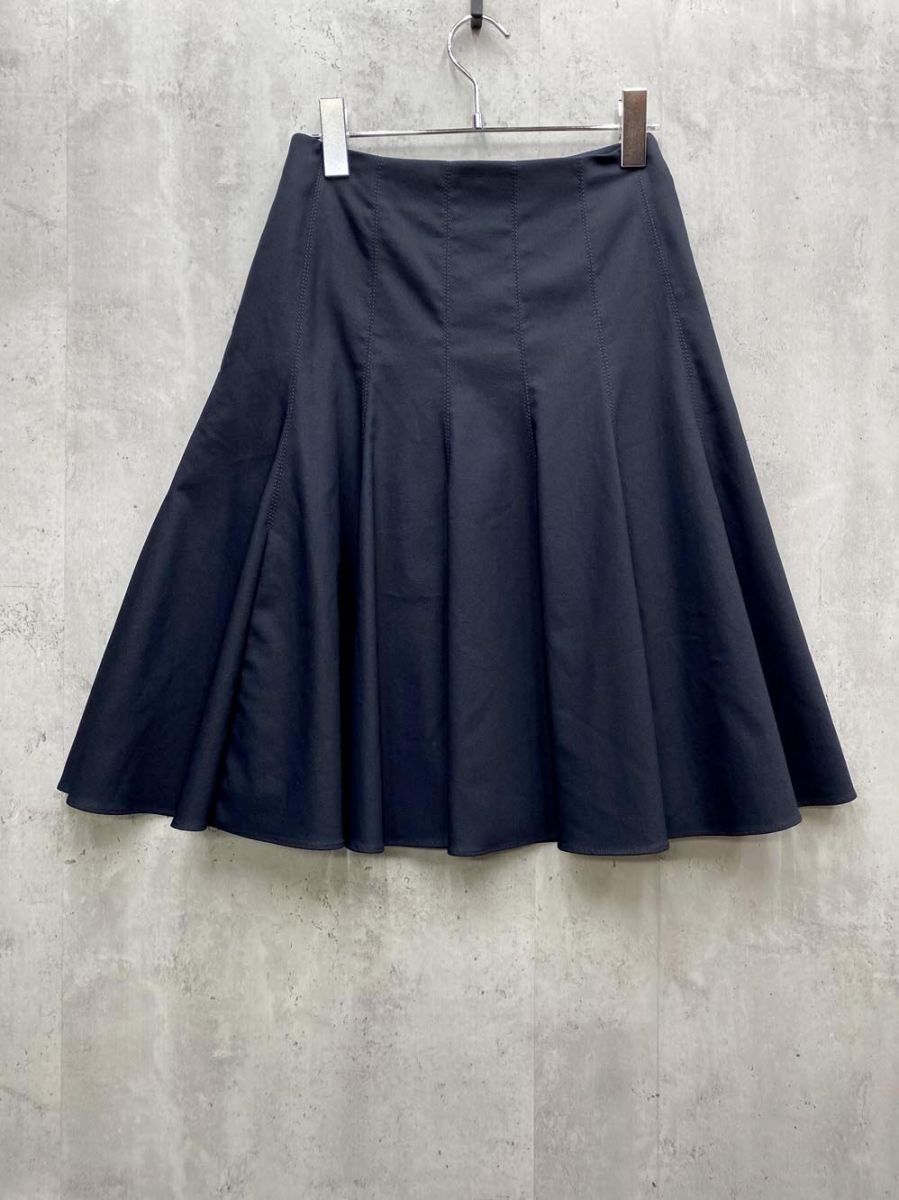 ゆうパケットOK EPOCA エポカ ミディ丈 フレア スカート size38/紺 ■◆◎拍卖
