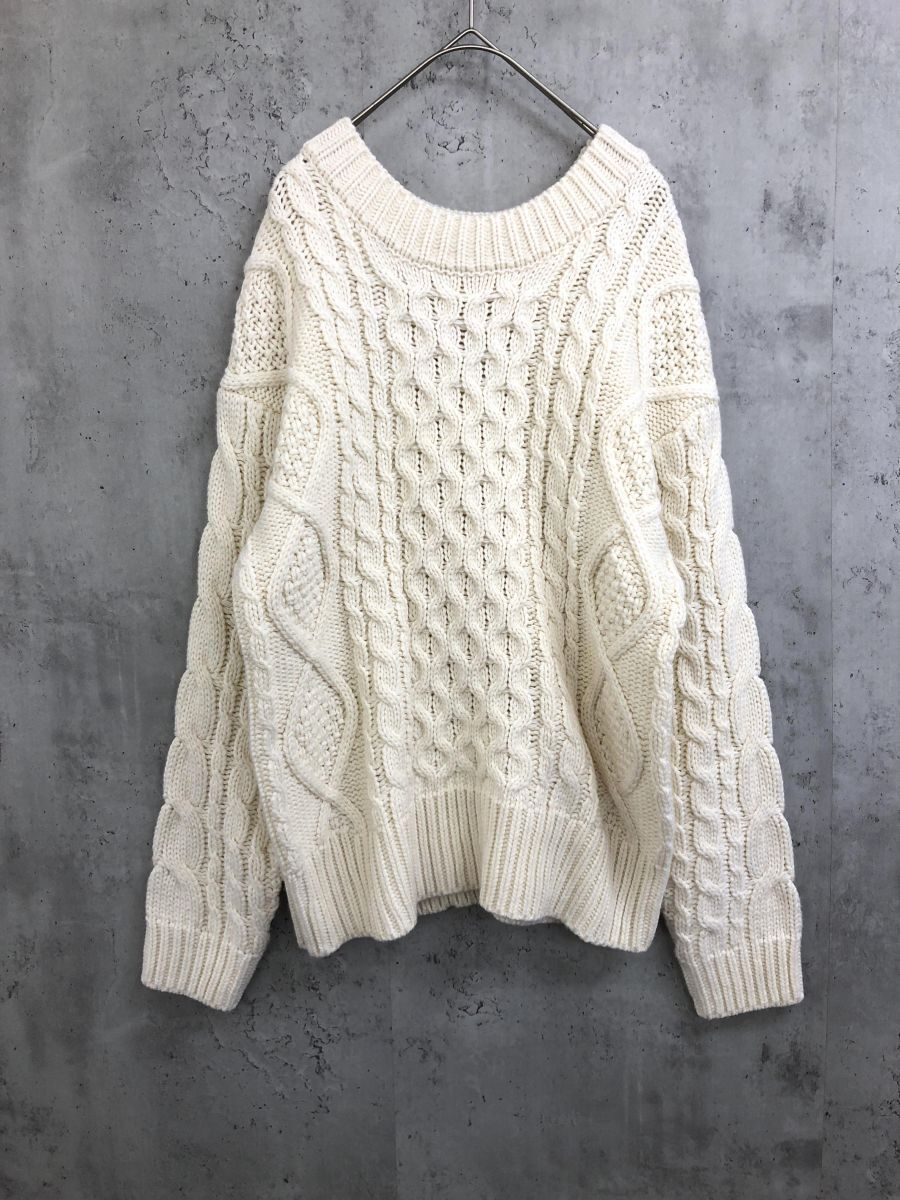 SENSE OF PLACE センスオブプレイス アーバンリサーチ ケーブル編みロング ニット セーター sizeF/アイボリー ■■ ☆ fbb0 レディース拍卖