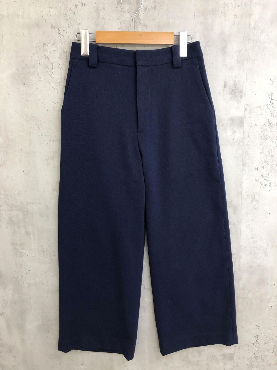 BEAUTY & YOUTH ビューティ&ユース ユナイテッドアローズ オックスストレートワイド9分丈 パンツ sizeM/濃紺 ■■ ☆ fbb0 レディース拍卖