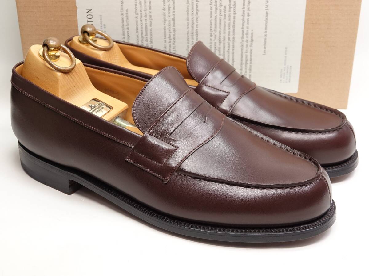 160 / 0625 試着程度 JMウエストン 180ローファー ダークブラウン カーフ 7.5E拍卖