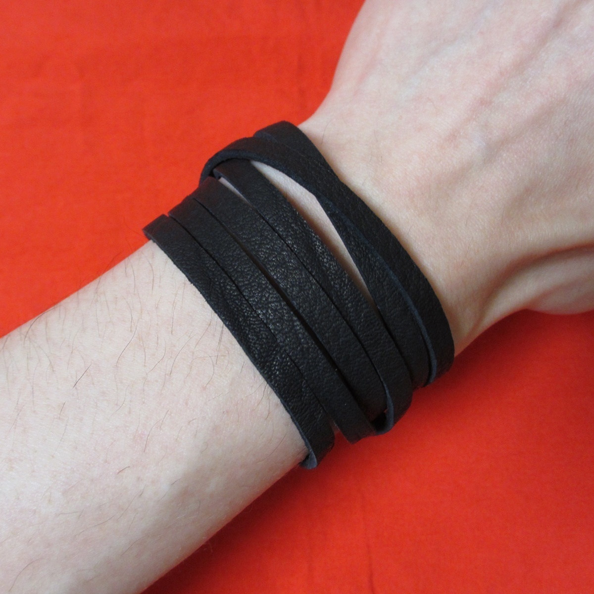 ワイド レザー レイヤード ブレスレット ブラック ディアスキン シルバー ナンバーナイン 本革 julius jieda entire studios拍卖