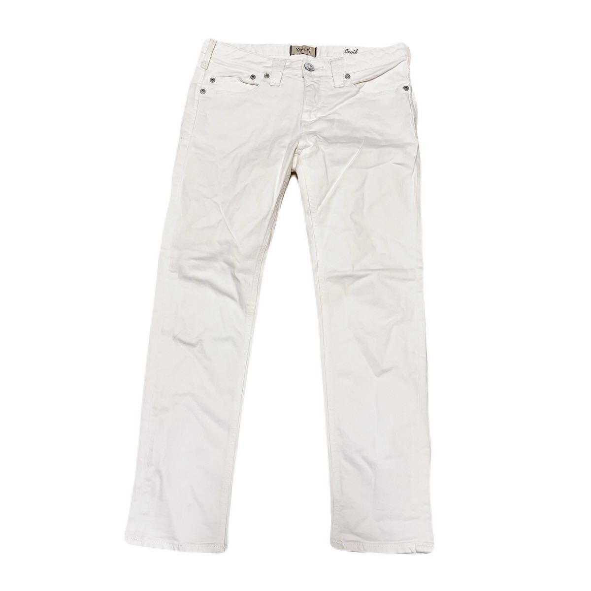 和752★ Yanuk Cecil ヤヌーク デニムパンツ ジーンズ スリム 24 ホワイト レディース拍卖