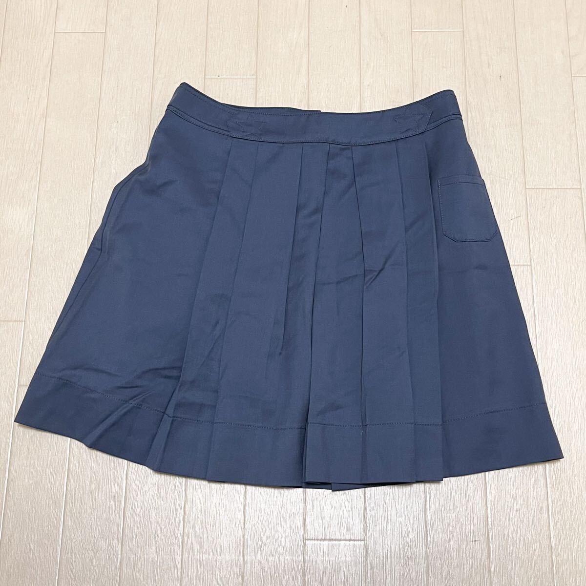 和762★ See by Chloe シーバイクロエ ミニスカート フレアスカート プリーツスカート 裏地星柄 USA4 ダークブルー レディース拍卖