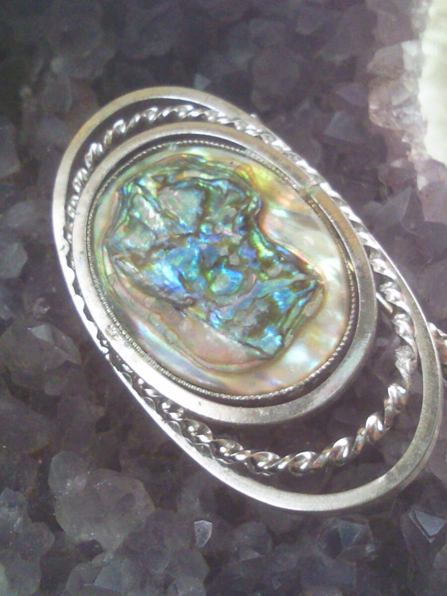 マザーオブパール母貝ブローチ◆輝貝オパール風ヴィンテージ品アンティークジュエリー◆昭和レトロ激レア年代物パワージュエリー◆送料無料拍卖