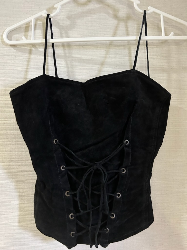 新品 josephine loka ジョセフィーヌロカ ビスチェ タンクトップ 衣装 スエード コスプレ US製 boho ボヘミアン ヒッピー フェス ブラック拍卖