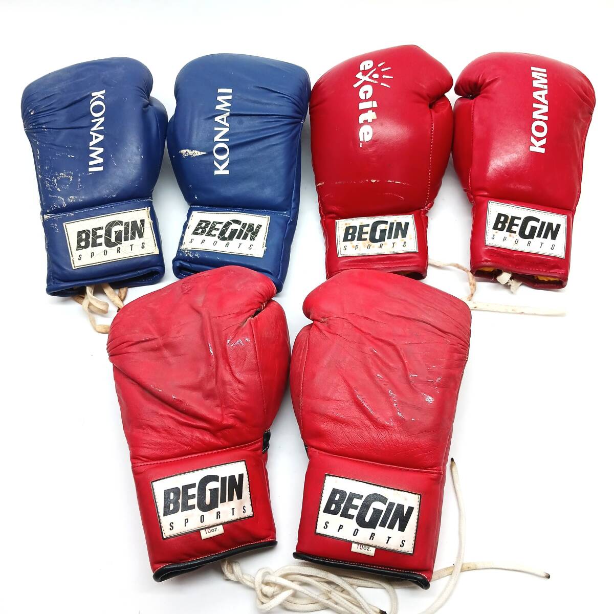 【ジャンク】 BEGIN SPORTS ビギンスポーツ ボクシンググローブ 3点セット まとめ売り 10oz 他拍卖