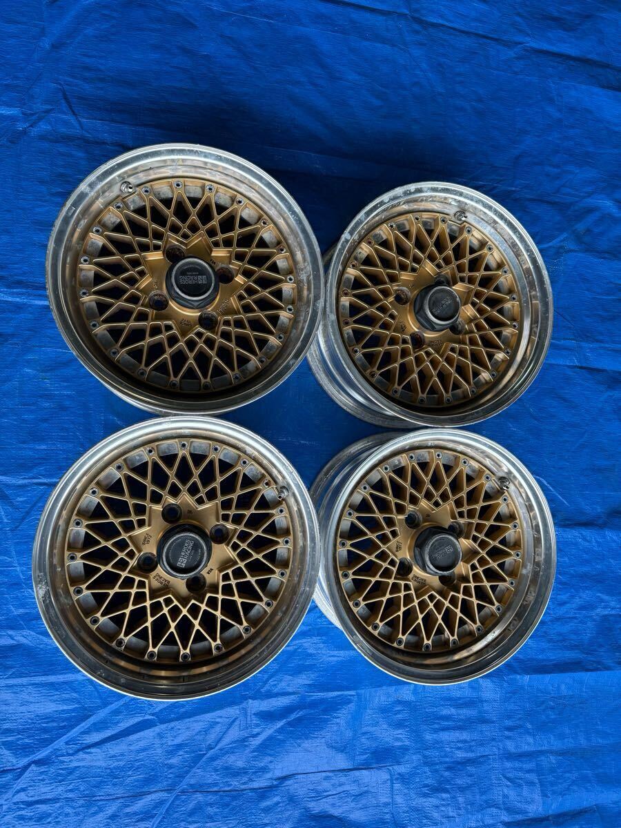 HEROES RACING 15インチ 6.5J 4穴PCD114.3オフセット+16 中古アルミホイール4本セット 拍卖
