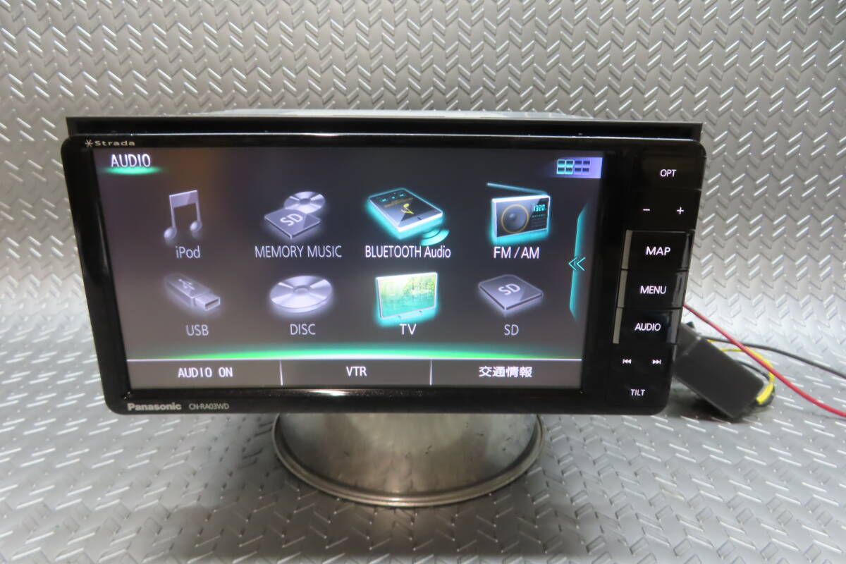 完動品保証付★W6476/パナソニック メモリーナビ CN-RA03WD TV地デジフルセグ内蔵 Bluetooth内蔵 TV視聴OK 配線セット付拍卖