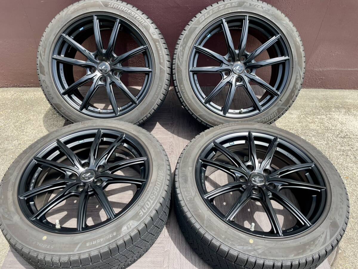 LEXUS RC IS WEDS LEONIS AMF SA-27R マットブラック BLIZZAK VRX3 4本 純正ボルト対応 アールシー アイエス ブリザック C2505034拍卖