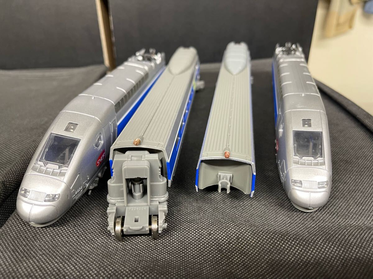 送料無料 中古 ジャンク HOゲージ Mehano メハノ フランス国鉄 SNCF TGV Duplex 4両セット 動作不調 傷汚れあり 現状品拍卖