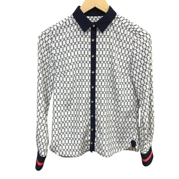 LOVELESS 長袖シャツ レディース オールシーズン ブラウス ホワイト/ネイビー/レッド サイズ34 中古 M1拍卖