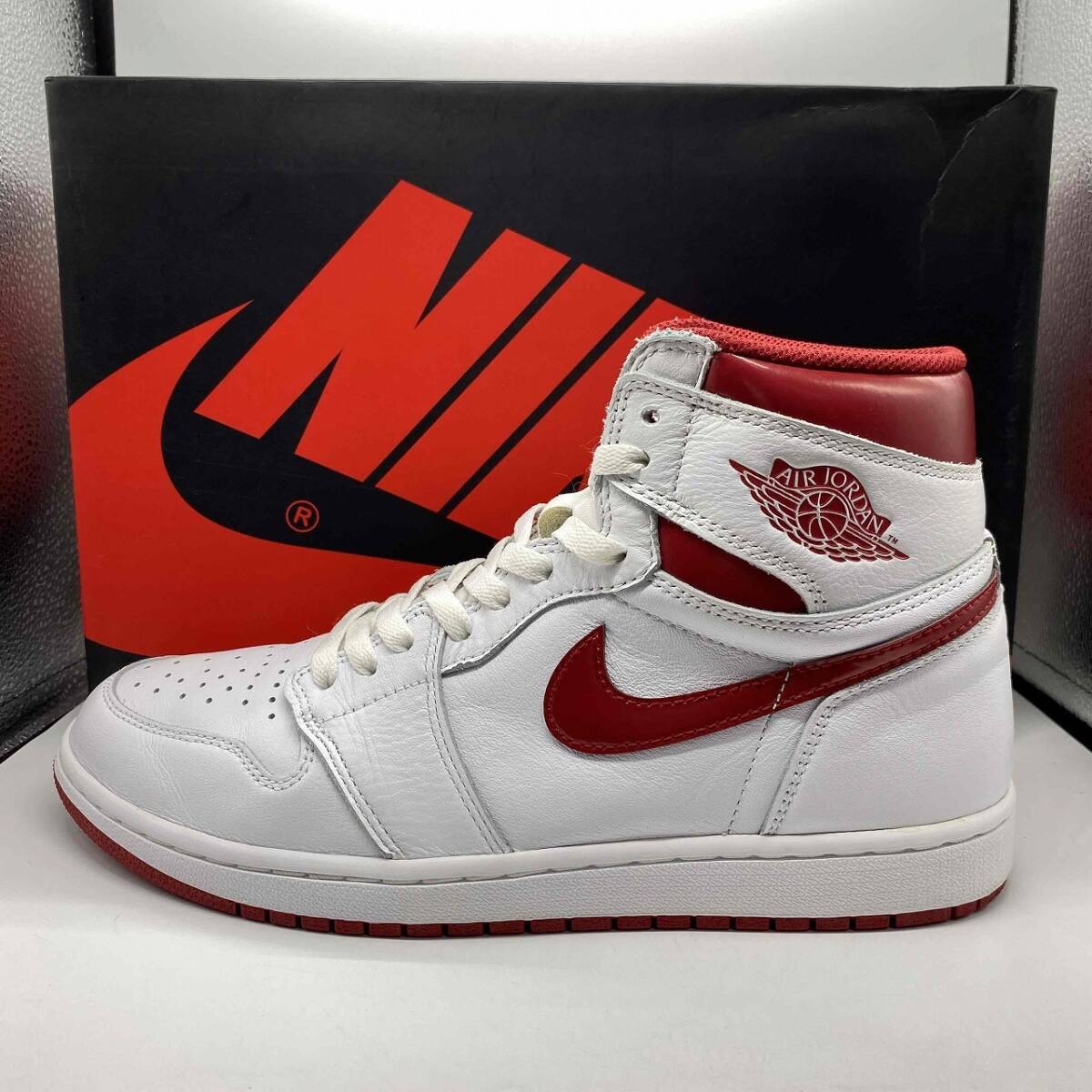 NIKE 2017 AIR JORDAN 1 RETRO HIGH SIZE-28.5cm 555088-103 ナイキ エアジョーダンワンレトロハイ メタリックレッド スニーカー拍卖