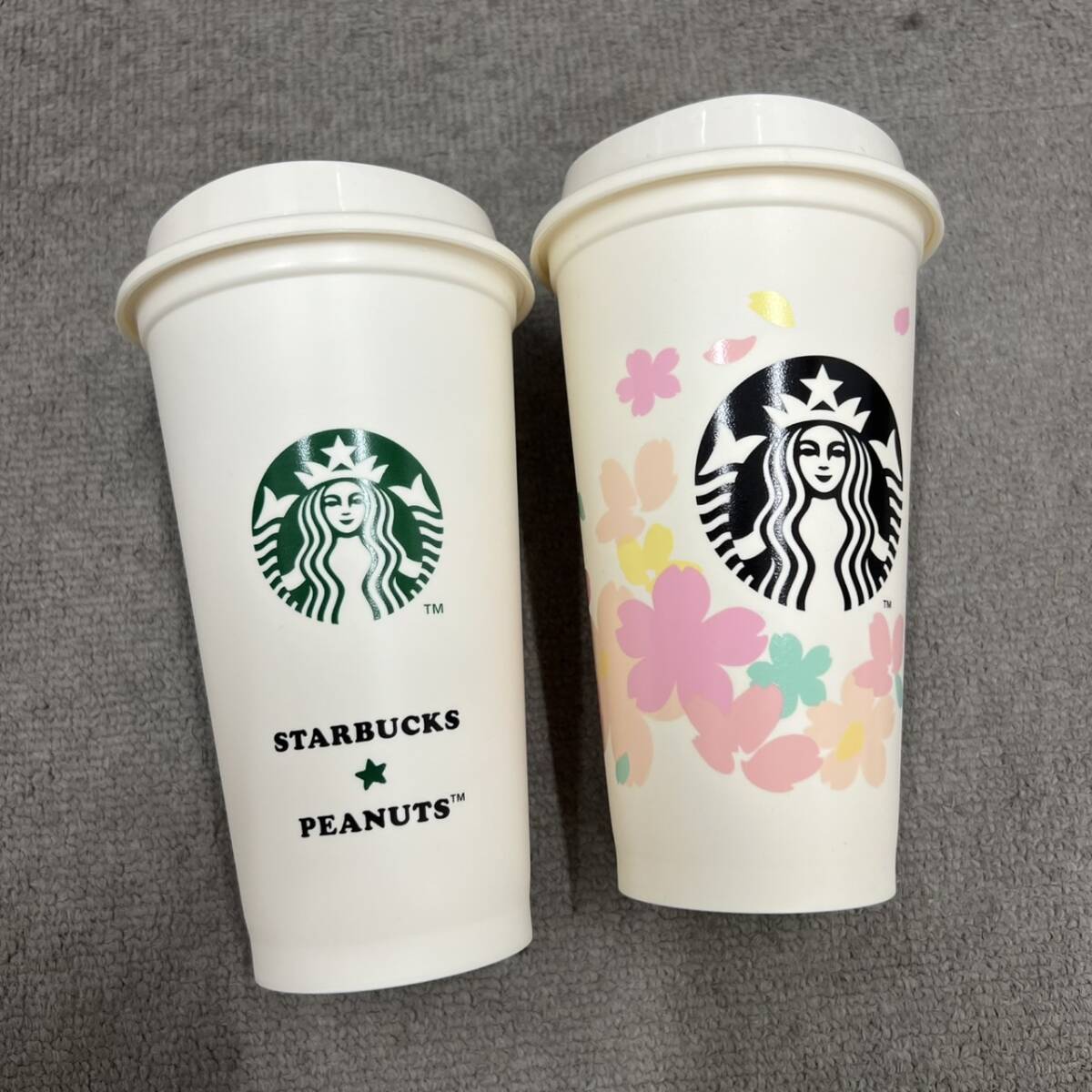 #13842 未使用 スターバックス リユーザブルカップ PEANUTS オフホワイト スヌーピー 桜2020 473ml拍卖