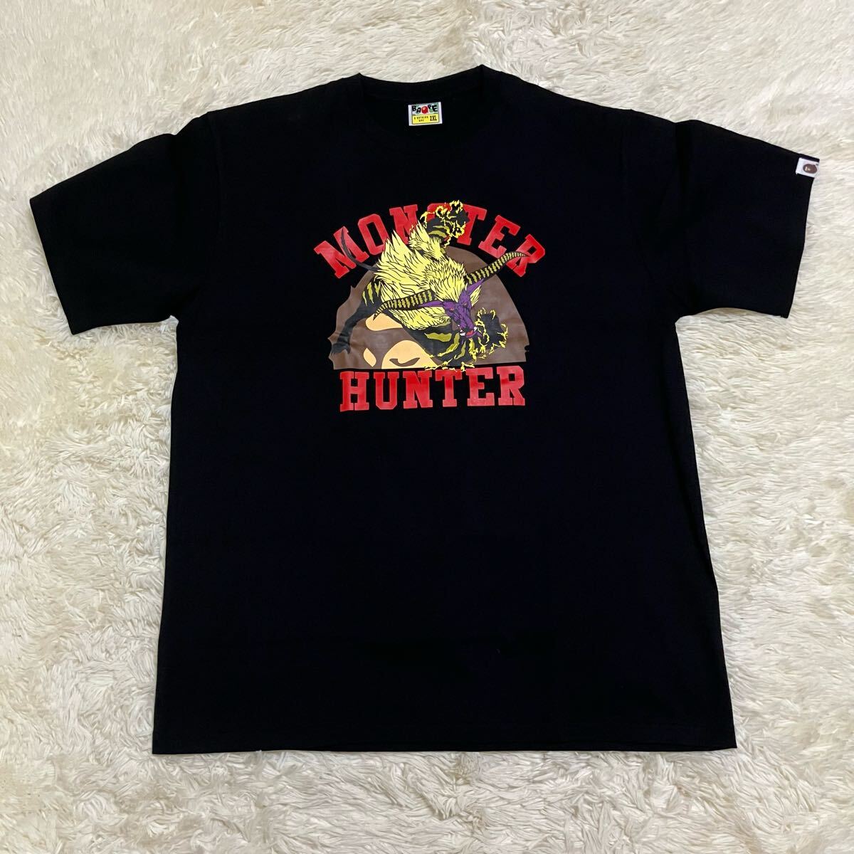 ほぼ未使用 大きいサイズ エイプ モンハン コラボ プリント ブラック拍卖