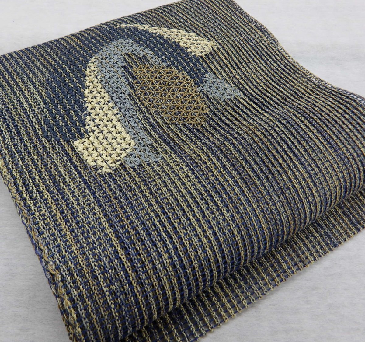 〔楽布特選〕P34109 夏物 手織り 羅 八寸 名古屋帯 未使用仕立上がり品 オークション t拍卖