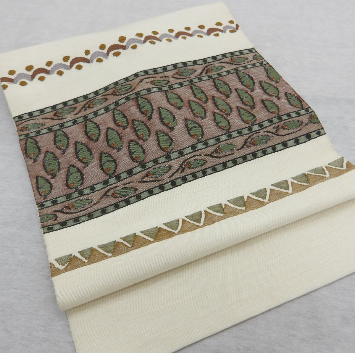 〔楽布特選〕P33981 手織り 八寸 紬 名古屋帯 オークション t拍卖