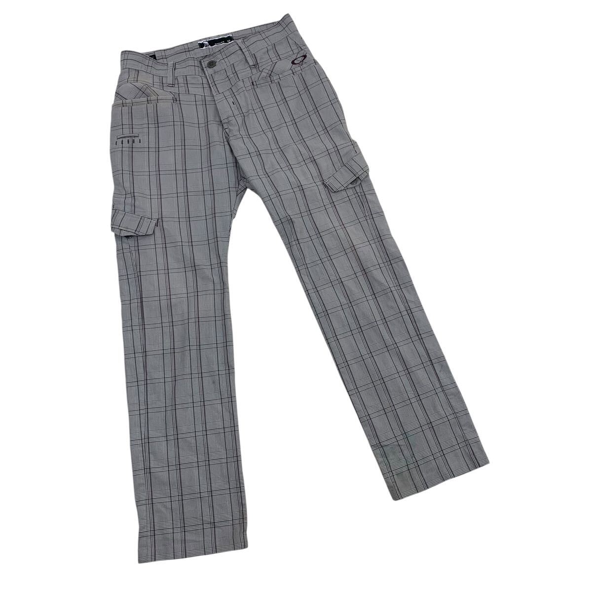NC276-9 OAKLEY オークリー GOLF ゴルフ ゴルフウェア ゴルフパンツ パンツ ボトムス ズボン スラックス メンズ 33 グレー チェック拍卖