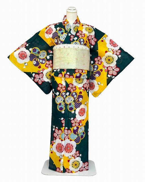 浴衣・ヘコ帯・下駄の三点セット E0334-17 送料無料 在庫処分の浴衣セット 超お得なセットです すぐに着用できます。 拍卖