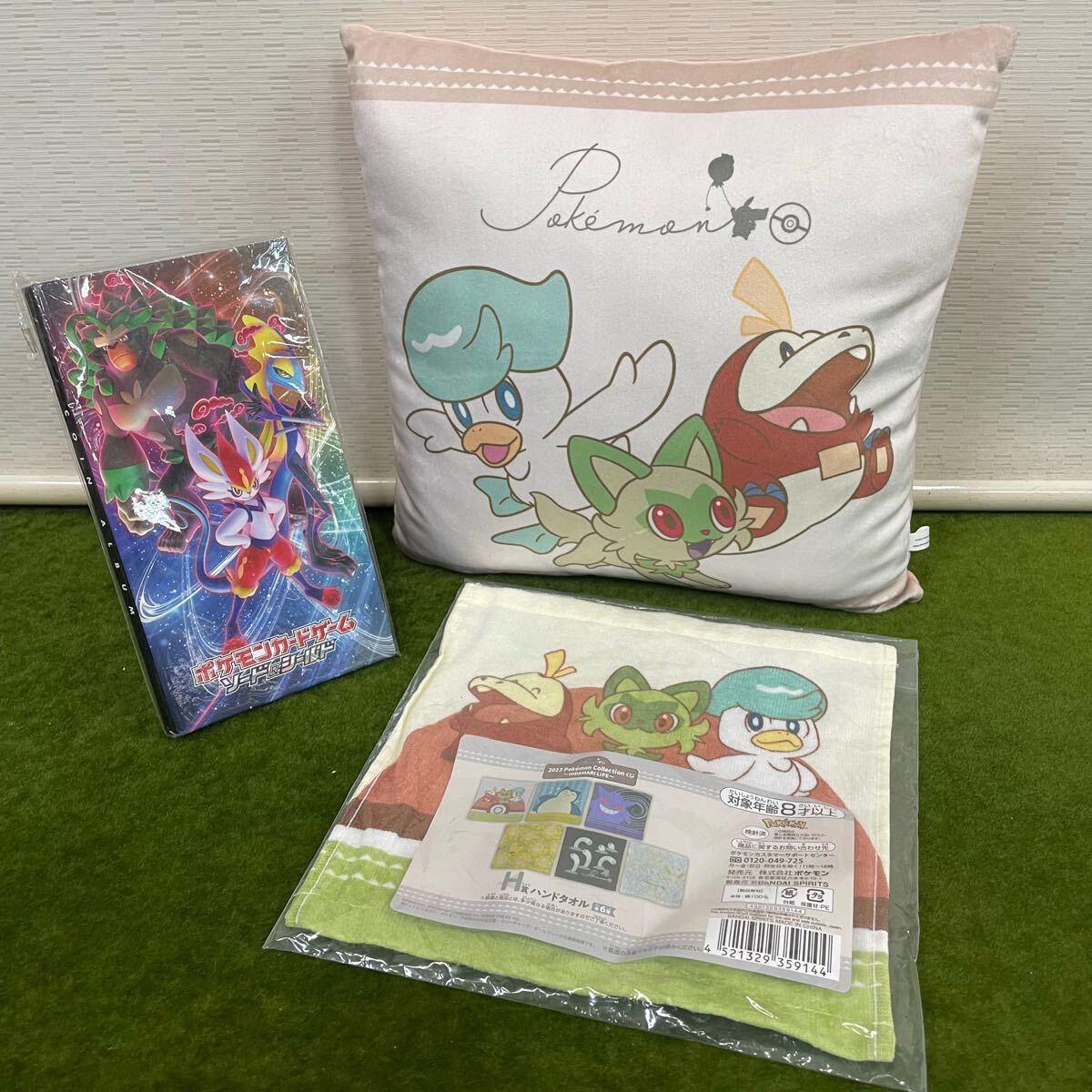★☆未使用保管品 ポケモン グッズまとめ 2023ポケモンコレクションくじ タオルハンカチ/クッション ポケモンコイン 収納バインダー拍卖