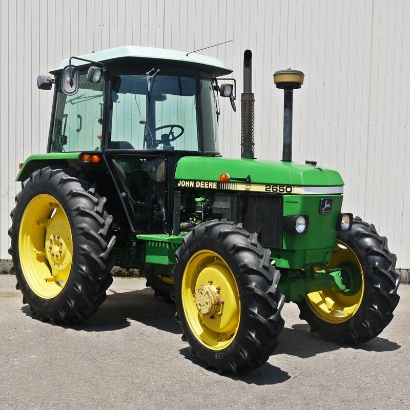 【新潟】3.908cc ジョンディア トラクター 2650 D 3790時間 キャビン 牽引 フルタイヤ 油圧 大型 ディーゼル 軽油 ヤンマー 中古 倉庫保管拍卖
