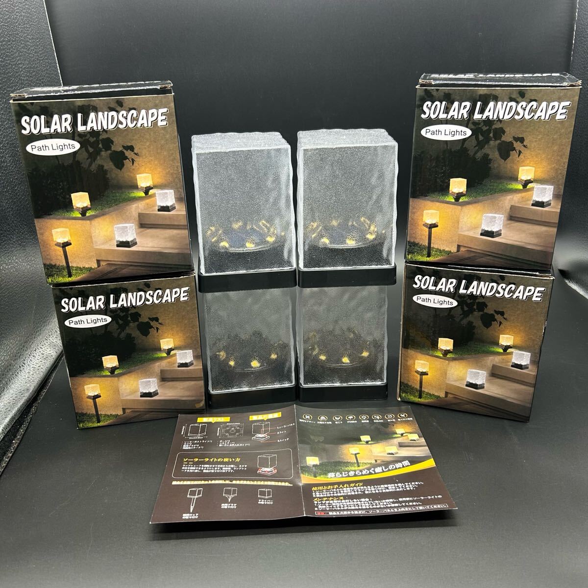 ソーラーライト LED ガーデンライト 屋外 照明 明るい 置き型 庭園灯 ソーラー充電式 階段ライト 太陽光 4個セット ヒ19拍卖