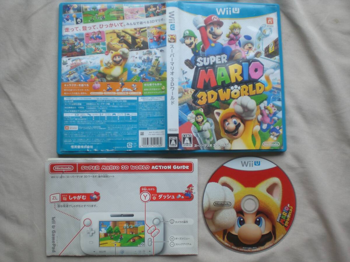 5 Nintendo 任天堂 Wii U SUPER MARIO 3D WORLD スーパーマリオ 3Dワールド ジャンク拍卖