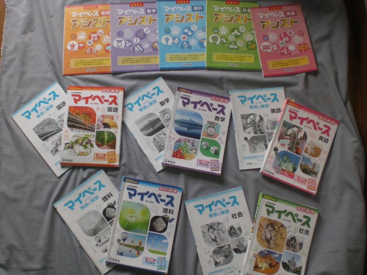 4319 中学3年生 高校受験 入試対策教材 2020年度 マイペース MY PACE 5教科 解答付拍卖