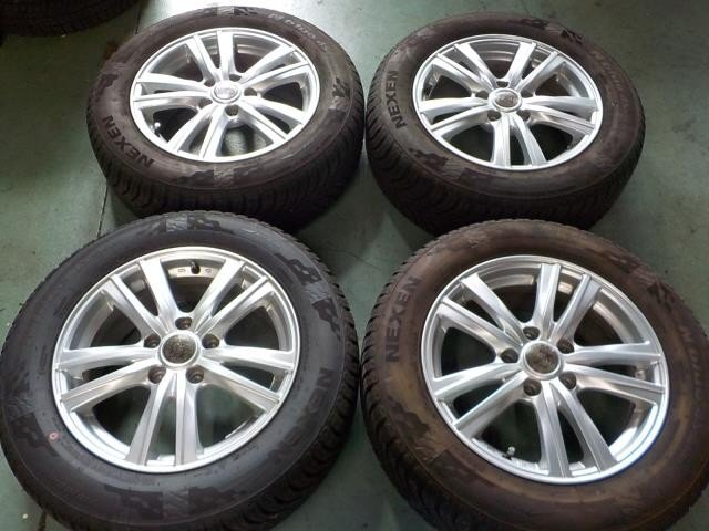 ◆215/60R16 オールシーズンタイヤ NEXEN 残溝5mm 社外アルミ付 【個人宅宛発送不可】◆L-4-R拍卖