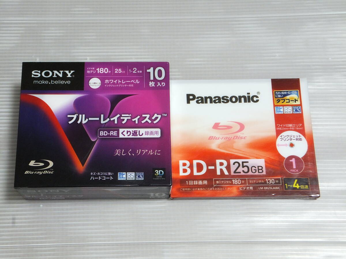 録画用 ブルーレイディスク 25GB SONY BD-RE Ver.2.1 1-2倍速 10枚 10BNE1VDPS2 + Panasonic BD-R Version1.2 1-4倍速 1枚 LM-BR25LAWC拍卖