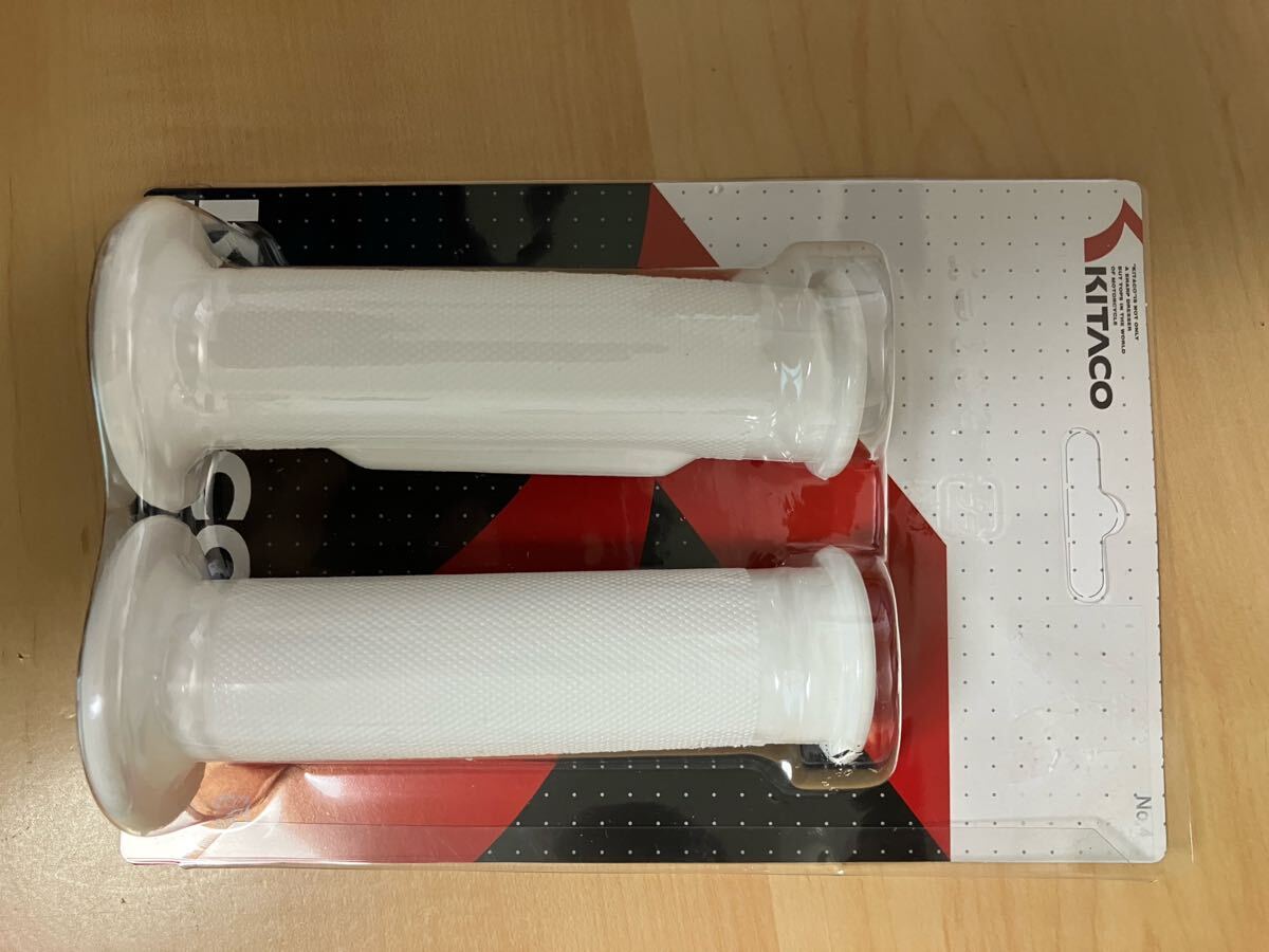 パステルブルホワイト 白 刻印入 KITACO グリップ クレタク スパタク タクト BEET パッソル Dio JOG ジョグ MBX モンキー シャリー NSR RZ拍卖