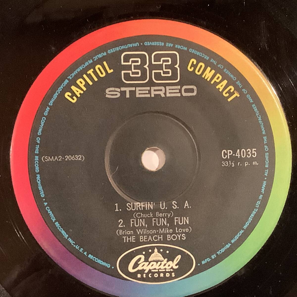 シングル盤(ジャケなし・日本盤4曲入りEP)〓ビーチ・ボーイズ『サーフィンU.S.A.』『ファン・ファン・ファン』他 No.51〓拍卖
