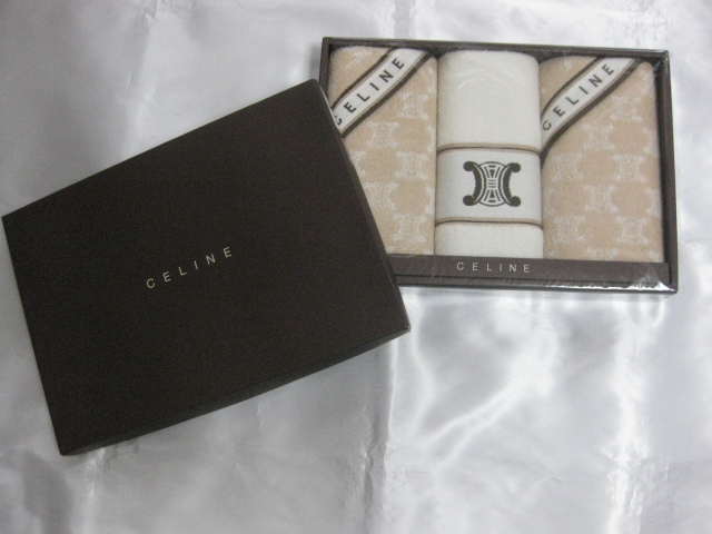★送料無料 ★新品 /未使用★ CELINE ★セリーヌ★ フェイスタオル/ 3枚セット★ 34×75cm★拍卖