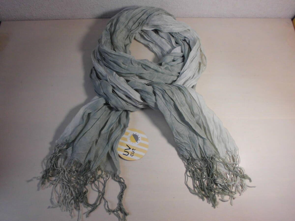 送料185円 UV カット ストール モスグリーン拍卖