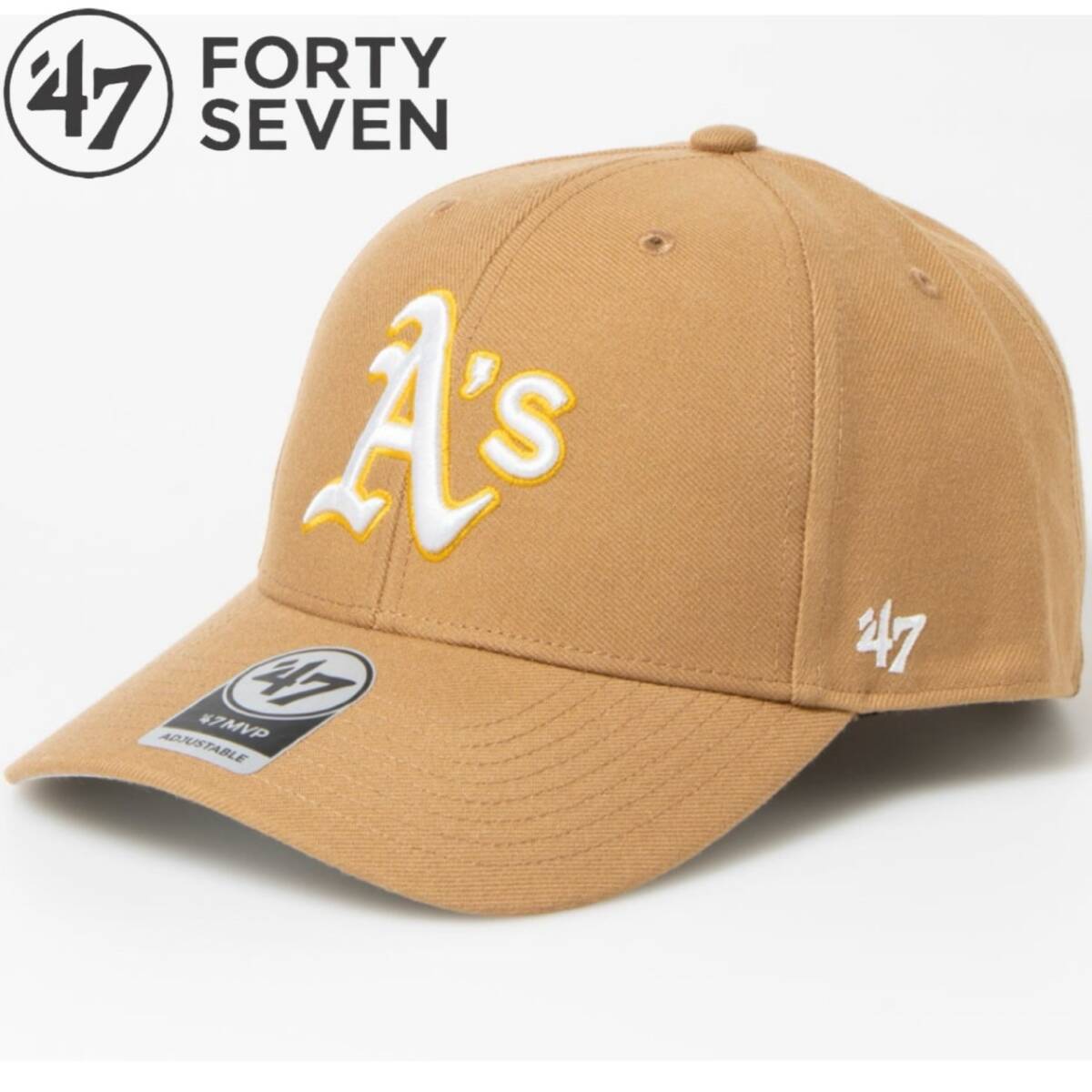 47BRAND キャップ 帽子 フォーティーセブン ブランド アスレチックス キャメル MLB オールシーズン ユニセックス 47BRAND MVP 新品拍卖