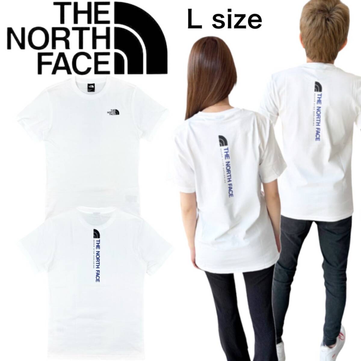 ザ ノースフェイス 半袖 Tシャツ バックロゴ NF0A89FP ホワイト Lサイズ メンズ レディース THE NORTH FACE VERTICAL NSE TEE 新品 拍卖